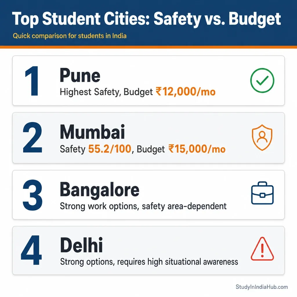 StudyInIndiaHub.com — Top Student Cities: Safety vs. Budget