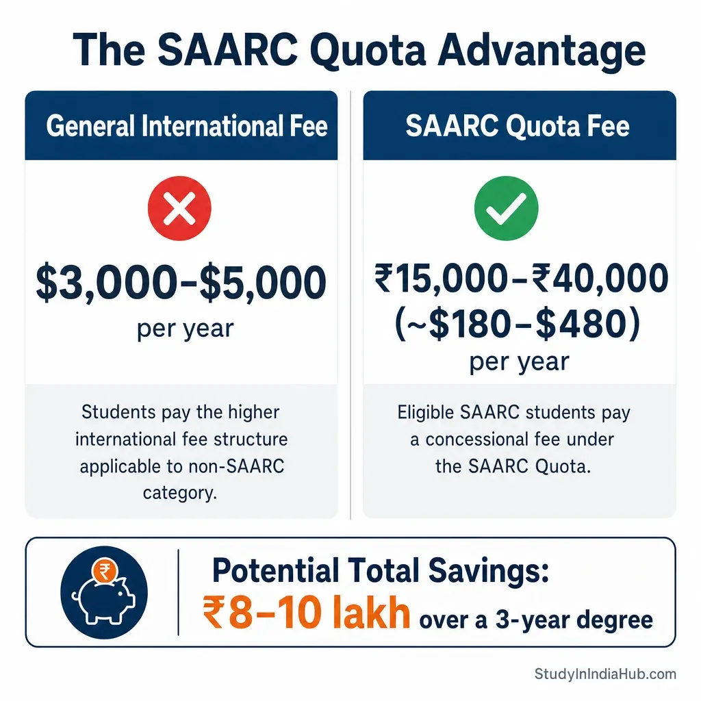 StudyInIndiaHub.com — The SAARC Quota Advantage
